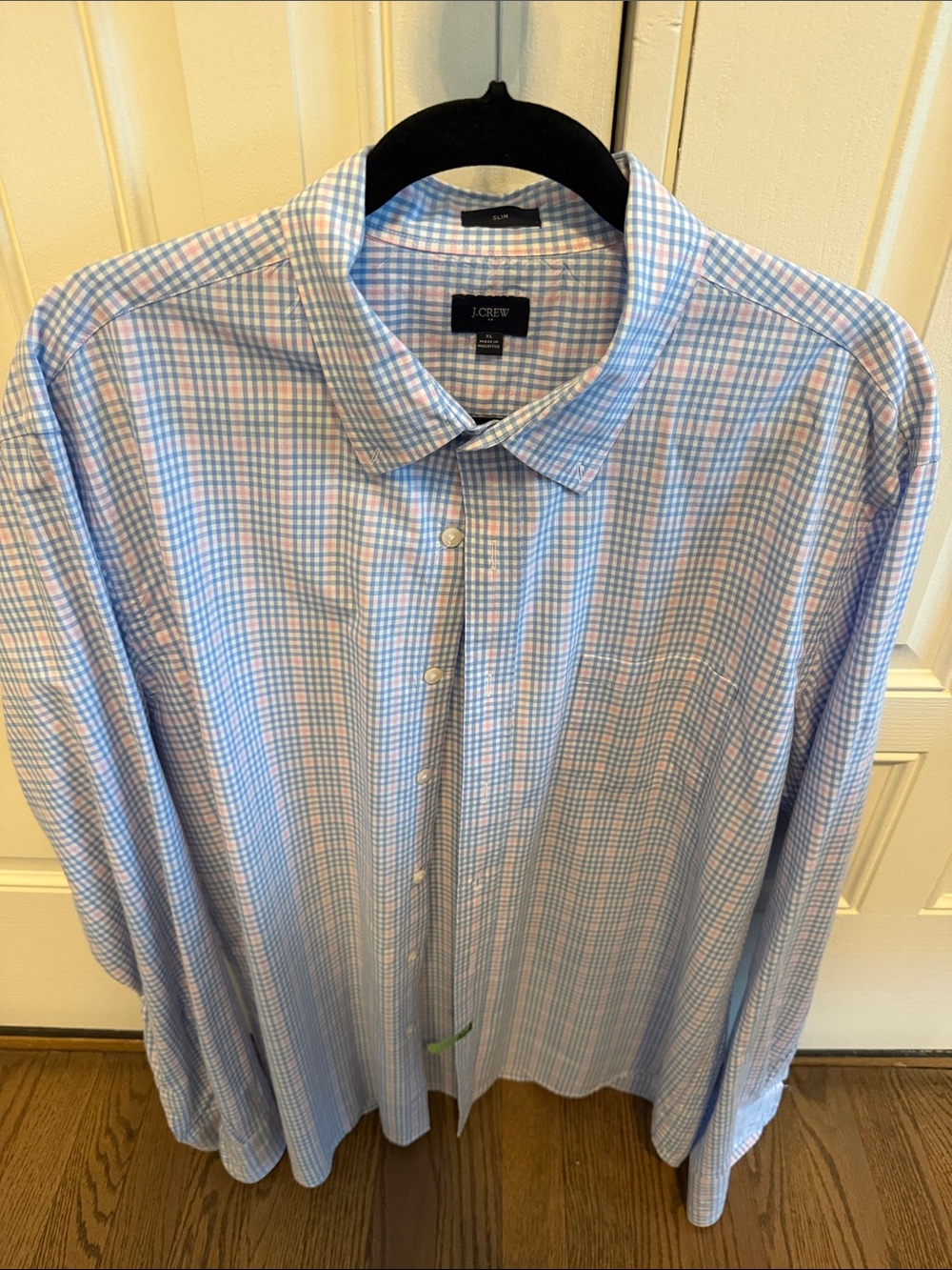J. Crew Light Blue and Pink Plaid Dress Shirt